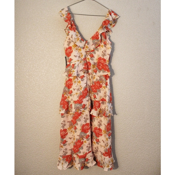 Fleur-Evermore Blush Pink Floral Ruffled Dress NWT - Picture 6 of 8